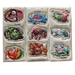 Vintage MONSTICKERS Topps Gum 1979 Monster Puffy Stickers Decal Vtg Horror Japan